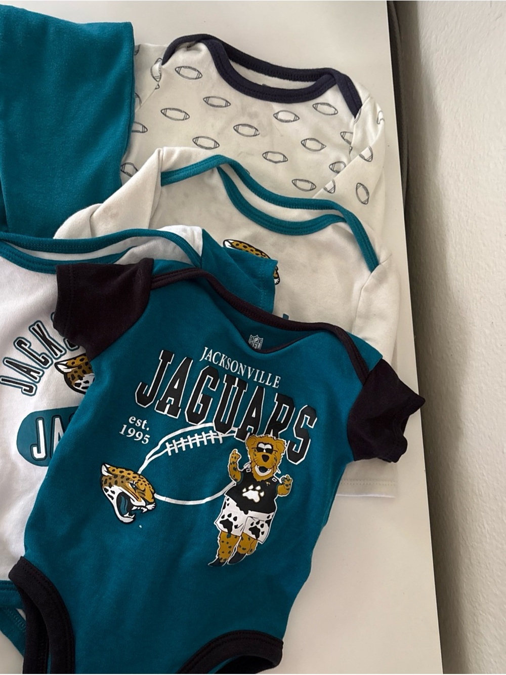 NFL Jacksonville Jaguars Teal & Black Baby One-Piece